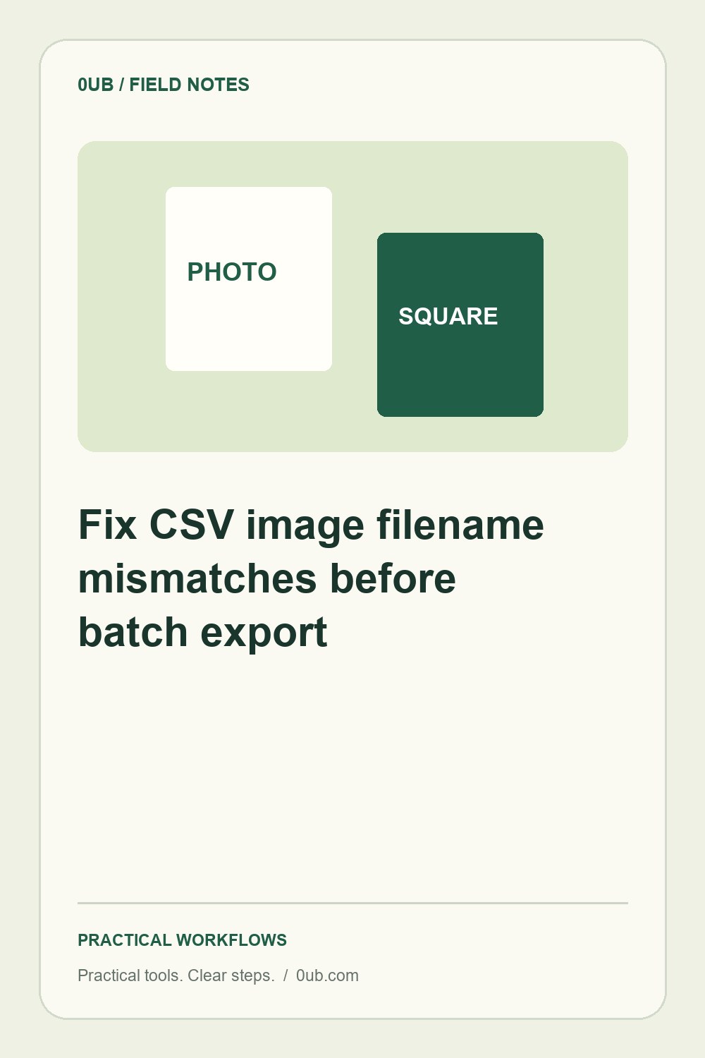 Fix CSV image filename mismatches before batch export