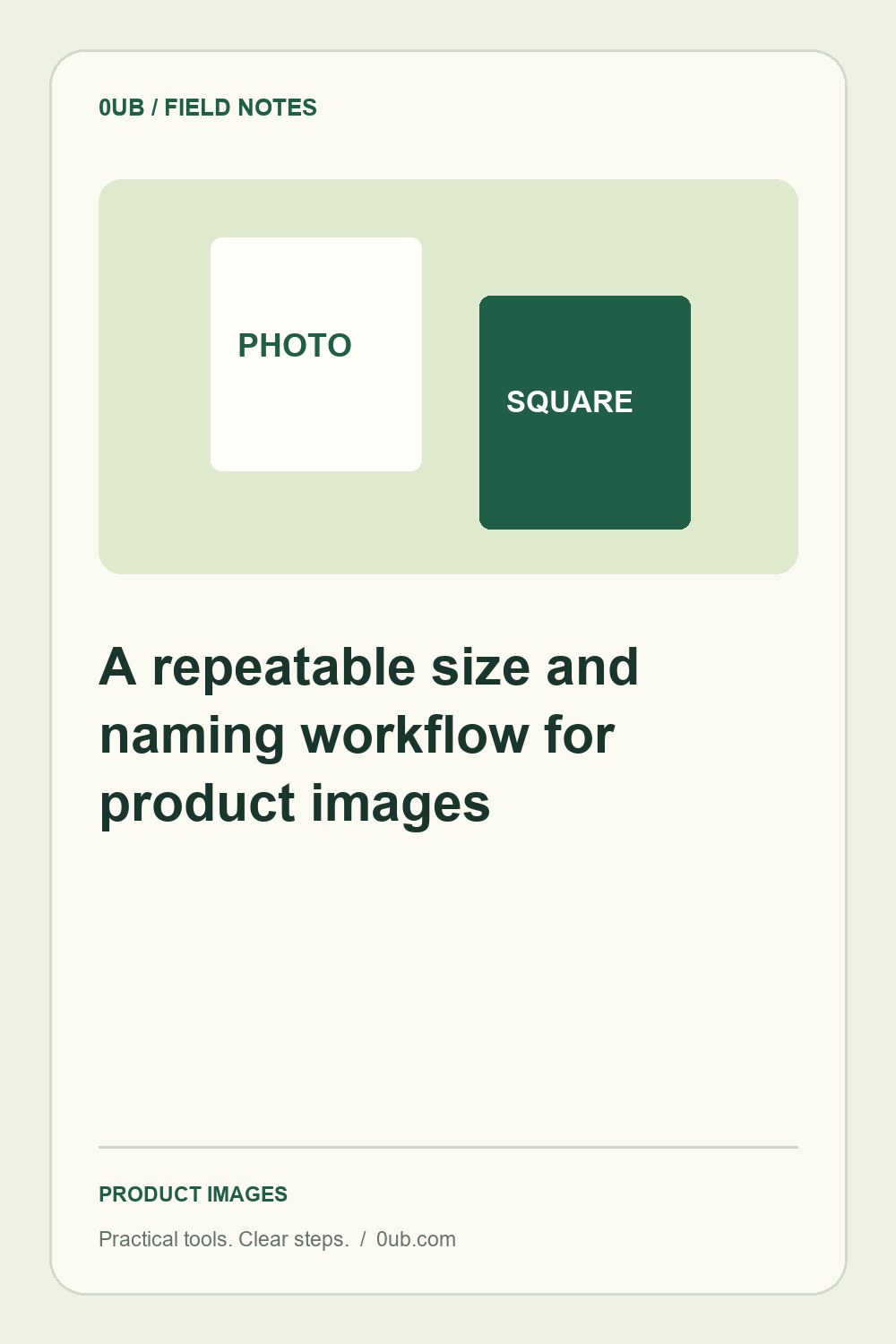 A repeatable size and naming workflow for product images